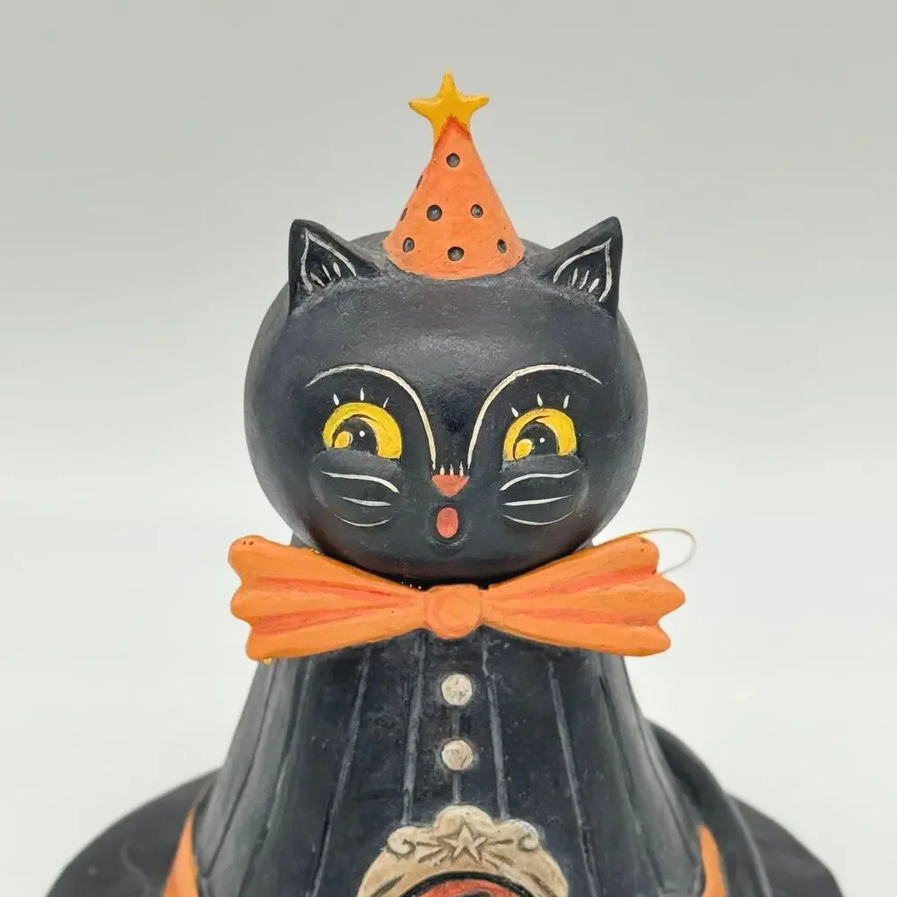 Bethany Lowe Johanna Parker Hocus Purrocus Black Cat Hat Container Halloween NEW